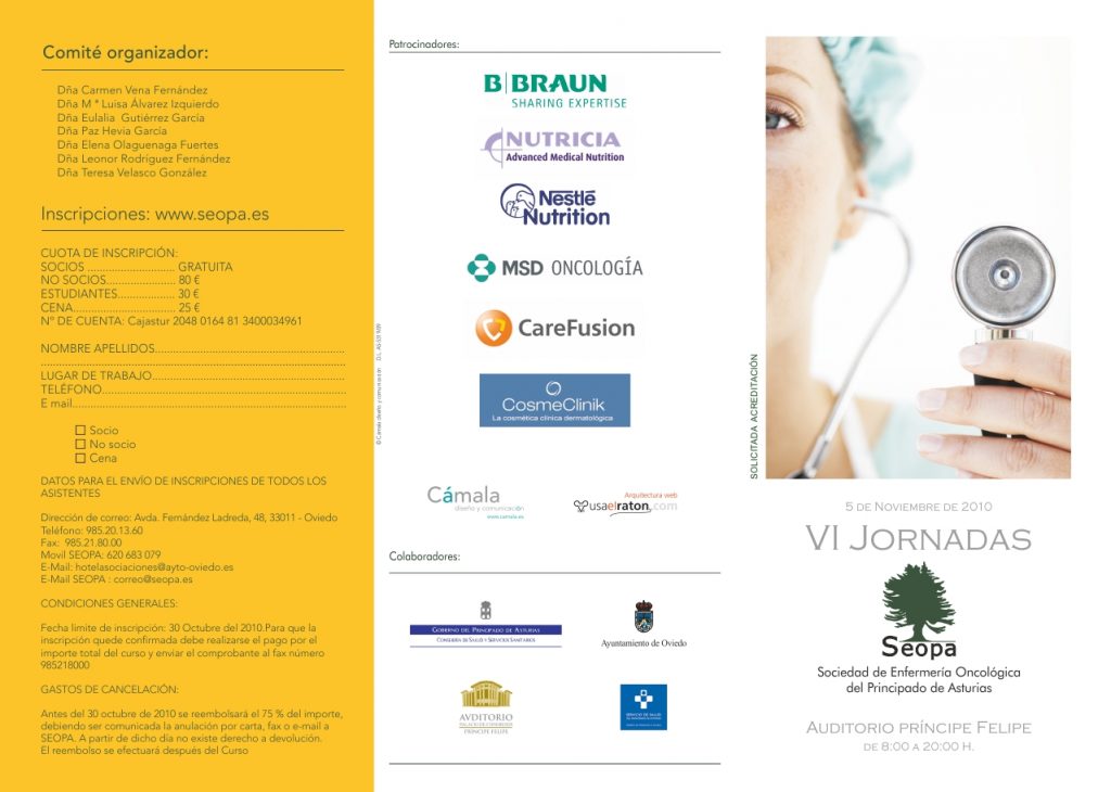 Seopa Tríptico VI Jornadas Seopa | Seopa | Sociedad de Enfermería Oncológica ...
